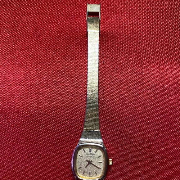 Bulova Petite Gold tone Square Ladies Watch - Picture 2 of 5